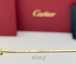 Cartier Santos Sunglasses CT0230S 003 Gold Frame Golden Mirror Gray Lens 59mm