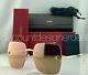 Cartier Square Sunglasses Ct0121s 001 Gold Metal Frame Pink Mirror Lens 59mm New