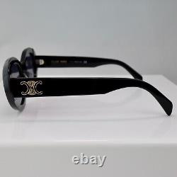 Celine CL40194U 01A 52mm Round Black Sunglasses with Grey Lens