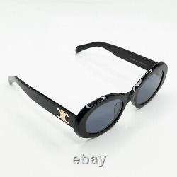 Celine CL40194U 01A Oval 55mm Cat Eye Black Sunglasses with