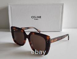 Celine CL 40218u 53e Mini Triomphe Brown Havana Frame Butterfly Sunglasses