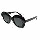 Celine Lola Cl 41445 807 Ir Black Plastic Round Sunglasses Grey Lens