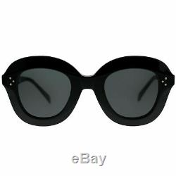 Celine Lola CL 41445 807 IR Black Plastic Round Sunglasses Grey Lens