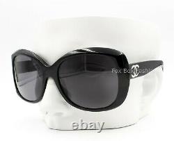 Chanel 5183 501/81 Sunglasses Polished Black / Polarized Silver CC Logo Display