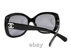 Chanel 5183 501/81 Sunglasses Polished Black / Polarized Silver CC Logo Display
