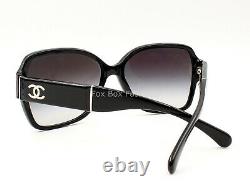 Chanel 5230Q 1345/3C Sunglasses Polished Black / White CC Logo Display