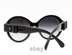 Chanel 5283Q 501/S6 Sunglasses Black with Leather Bow Silver CC Logo Display