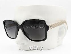 Chanel 5289-Q 817/S8 Sunglasses Black / Ivory Quilted Leather Temples Polarized