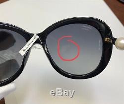 Chanel 5302H 501/S8 Sunglasses Polished Black with Pearl Temples Polarized