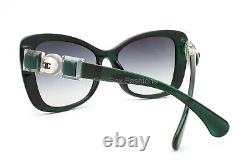 Chanel 5445H 1672/S6 Butterfly Sunglasses Crystal Dark Green with Glass Pearls