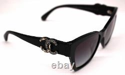 Chanel 5456-Q-A Cocomark Sunglasses 54-16 140 Brown Black Off-White Women's