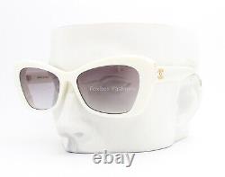 Chanel 5481H 1255/S6 Sunglasses Creamy White with Glass Pearls Gold CC Logo