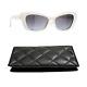 Chanel 5481h 1255/s6 Sunglasses Creamy White With Glass Pearls Gold Cc Logo New