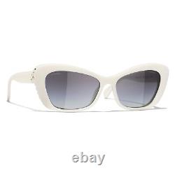 Chanel 5481H 1255/S6 Sunglasses Creamy White with Glass Pearls Gold CC Logo NEW