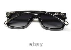 Chanel 5505 622/M3 Sunglasses Polished Black Polarized Gray Lenses with Gold Logo