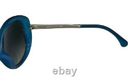 Chanel 6045-T 1430/S6 Sunglasses Oversized Blue Gunmetal Silver Case Women Italy