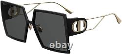 Christian Dior 30Montaigne 807/2K Black Gold Grey Lens Women Sunglasses Oversize