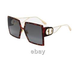 Christian Dior 30Montaigne EZP Red Havana Gold Grey Lens Women Sunglasses