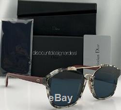 Christian Dior Abstract Square Sunglasses Marble Frame Burgundy Blue Lens 1QXA9