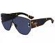 Christian Dior Addict 1 Sunglasses Rose Gold Havana Blue Lens000/a9 Women Shield