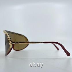 Christian Dior Large Aviator Shielded Red Brown Sunglasses H7115
