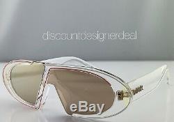 Christian Dior Oblique Sunglasses 900SQ Clear Frame Pink Mirror Lenses Brand New