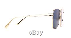 Christian Dior Stellaire 1 LKSA9 Gold with Blue Lenses Square Sunglasses