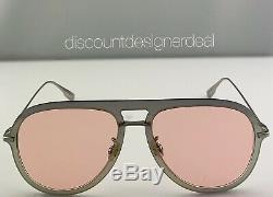 Christian Dior Ultime1 Aviator Sunglasses XWLJW Gold Frame Pink Clear Lens 57mm