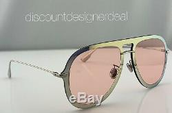 Christian Dior Ultime1 Aviator Sunglasses XWLJW Gold Frame Pink Clear Lens 57mm
