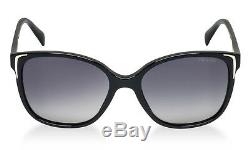 Classy NEW Authentic PRADA Ladies Black Gold Sunglasses SPR 01O PR 01OS 1AB 3M1