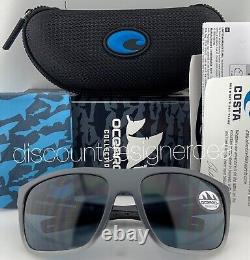 Costa Del Mar BROADBILL Sunglasses Fog Gray Frame Gray Polarized 580P Lenses 61
