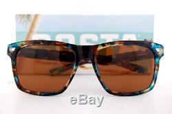 Costa Del Mar Fishing Sunglasses ARANSAS Shiny Ocean Tort Copper 580G Polarized