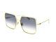 Cristian Dior Everdior S1u Oversized Square Sunglasses Gold / Gray Gradient #34v