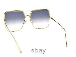 Cristian Dior EverDior S1U Oversized Square Sunglasses Gold / Gray Gradient #34V
