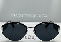 DIOR HOMME 0233S Sunglasses Palladium Frame Gray Lens & Temples 0102K 62mm NEW
