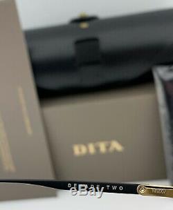 DITA DECADE TWO Aviator Sunglasses DRX-2082 Black 18k Gold Brown Gradient 62mm