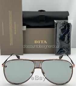 DITA DECADE TWO Aviator Sunglasses DRX-2082 Rose Gold Frame Light Gray Lens 62