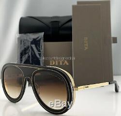 DITA ENDURANCE 88 Sunglasses Black 18K Gold Brown Gradient Lenses DTS-55-01 NWT