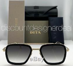 DITA FLIGHT 006 Sunglasses Gold Black Frame Gray Gradient Lens 7806-B-BLK-GLD-52
