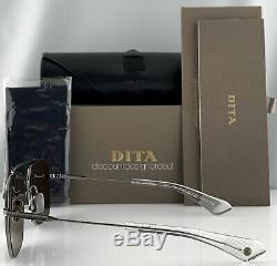 DITA FLIGHT SEVEN Sunglasses Black Silver Gray Polarized Lens DTS111-57-05 NEW