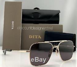 DITA FLIGHT SEVEN Sunglasses Pale Gold Frame Gray Lens DTS111-57-02 57mm NEW