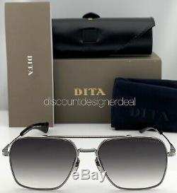 DITA FLIGHT SEVEN Sunglasses Silver Frame Gray Gradient Lens DTS111-57-01 57mm