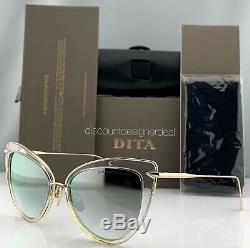 DITA HEARTBREAKER Sunglasses 22027-E-CLR-GLD Clear Gold Frame Silver Mirror Lens