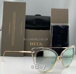 DITA HEARTBREAKER Sunglasses 22027-E-CLR-GLD Clear Gold Frame Silver Mirror Lens