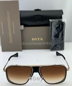 DITA INITIATOR Sunglasses Matte Black Gold Brown Gradient Lens DTS116-58-02 NEW
