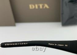 DITA INITIATOR Sunglasses Matte Black Gold Brown Gradient Lens DTS116-58-02 NEW