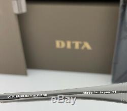 DITA INITIATOR Sunglasses Matte Black Rose Gold Light Gray Lens DTS116-58-03 NEW