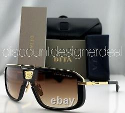 DITA MACH EIGHT Sunglasses DTS400-A-01 Matte Black Gold Brown Gradient Lens NEW
