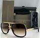Dita Mach One Square Sunglasses Black 18k Gold Brown Gradient Drx-2030b-59