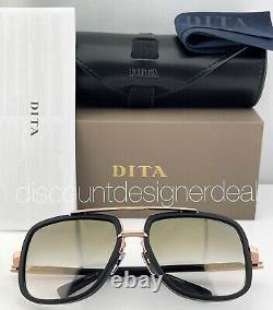 DITA MACH ONE Square Sunglasses Matte Black Rose Gold Gold Mirror Gradient -L
